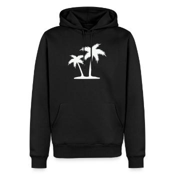 Palm Island Silhouette - Men’s Premium Organic Hoodie - black - Front - Nico (187cm)