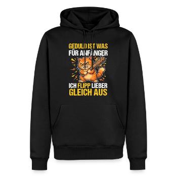 Böse Katze: Geduld ist was für Anfänger - Männer Premium Bio Hoodie - Schwarz - Vorne - Nico (187cm)