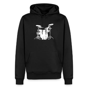 Schlagzeug Grafik - Männer Premium Bio Hoodie - Schwarz - Vorne - Nico (187cm)