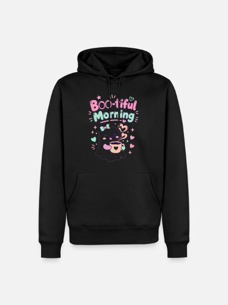 Boo-tiful Morning Geist Kaffee - Männer Premium Bio Hoodie - Schwarz