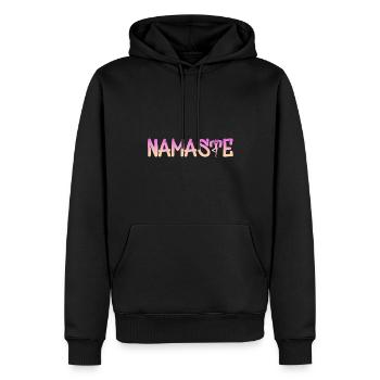 Yoga Namaste - Männer Premium Bio Hoodie - Schwarz - Vorne - Nico (187cm)