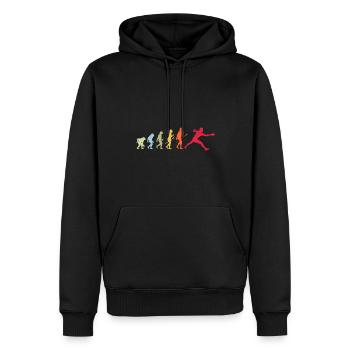 Évolution du tennis de table - Sweat à capuche Premium bio Homme - noir - Devant - Nico (187cm)