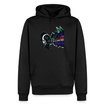 Fête - Musique - Sweat à capuche Premium bio Homme - noir - Devant - Nico (187cm)