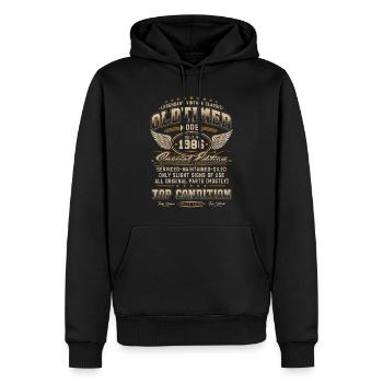 Voiture Ancienne Année 1986 Vintage Cadeau d’Anniversaire - Sweat à capuche Premium bio Homme - noir - Devant - Nico (187cm)