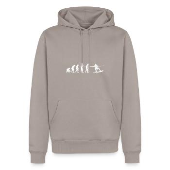 Wakeskaten Wakeskating Wakeskater Wakeboard - Sweat à capuche Premium bio Homme - taupe - Devant - Nico (187cm)