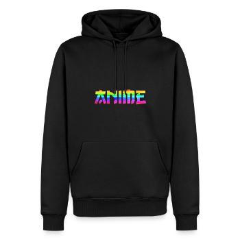 Arc-en-ciel d’anime - Sweat à capuche Premium bio Homme - noir - Devant - Nico (187cm)