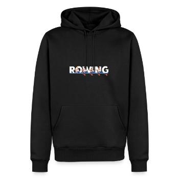 Aviron Femmes sans barreur Quatre - Sweat à capuche Premium bio Homme - noir - Devant - Nico (187cm)