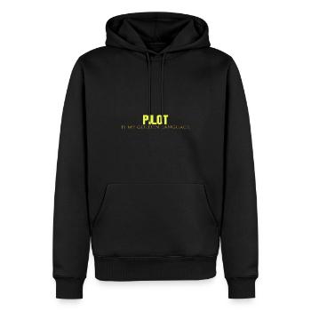 Pilote est ma langue dorée - Sweat à capuche Premium bio Homme - noir - Devant - Nico (187cm)