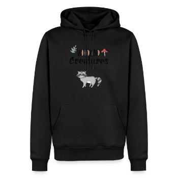 raton laveur nature patrie forêt animal - Sweat à capuche Premium bio Homme - noir - Devant - Nico (187cm)