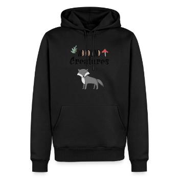 Loup forêt habitant maison clipart cadeau - Sweat à capuche Premium bio Homme - noir - Devant - Nico (187cm)