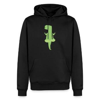 Dino - Sweat à capuche Premium bio Homme - noir - Devant - Nico (187cm)