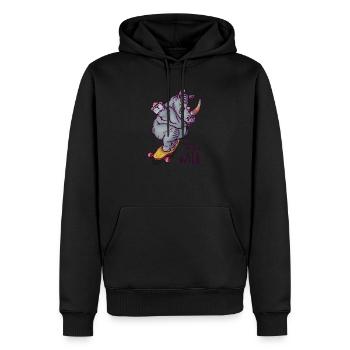 GEBOREN, WILD ZU SEIN - Männer Premium Bio Hoodie - Schwarz - Vorne - Nico (187cm)