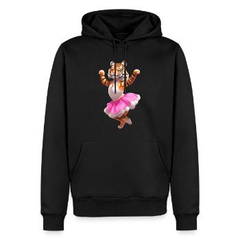 Tigre dansant en robe de ballet | Ballerine - Sweat à capuche Premium bio Homme - noir - Devant - Nico (187cm)