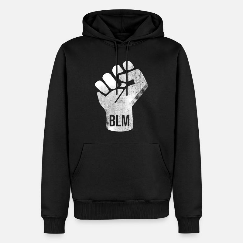 BLM Faust Design - Männer Premium Bio Hoodie - Schwarz
