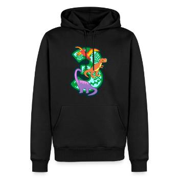 Dinosaurier 3. Geburtstagsparty Nummer 3 - 3 Jahre - Männer Premium Bio Hoodie - Schwarz - Vorne - Nico (187cm)