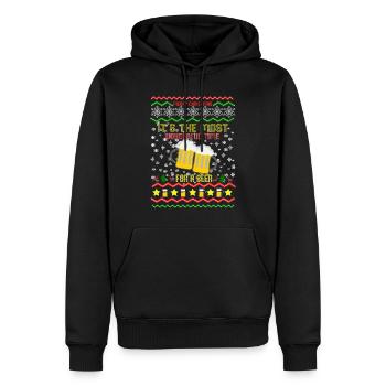Noël moche, le moment le plus merveilleux pour une bière - Sweat à capuche Premium bio Homme - noir - Devant - Nico (187cm)