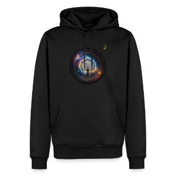 DIE ENERGIE DES BAUMES DES LEBENS - Männer Premium Bio Hoodie - Schwarz - Vorne - Nico (187cm)