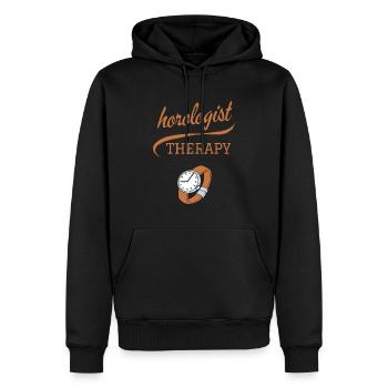UHRMACHER THERAPIE UHRENSAMMLER - Männer Premium Bio Hoodie - Schwarz - Vorne - Nico (187cm)