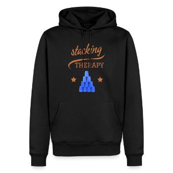 CUP STACKING SPORT STACKING THERAPY - Men’s Premium Organic Hoodie - black - Front - Nico (187cm)