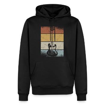 Retro Bassgitarre Musiker Bassist Basser - Männer Premium Bio Hoodie - Schwarz - Vorne - Nico (187cm)