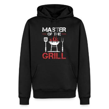 Grill master Barbecue Soirée Grill GrillIng Barbecue Party - Sweat à capuche Premium bio Homme - noir - Devant - Nico (187cm)