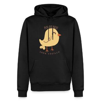 Chick 100% Couillu - Men’s Premium Organic Hoodie - black - Front - Nico (187cm)