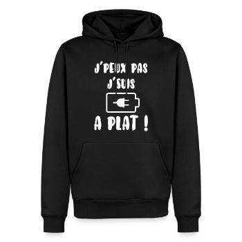 J’peux pas j´suis à plat - Sweat à capuche Premium bio Homme - noir - Devant - Nico (187cm)