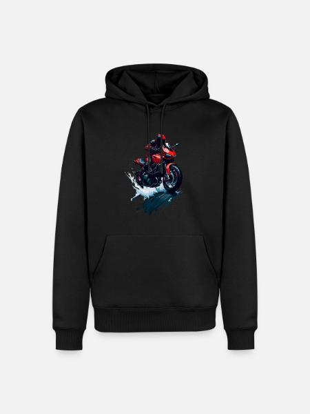 Sportmotorrad - Männer Premium Bio Hoodie - Schwarz