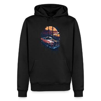 Voiture de sport classique - Sweat à capuche Premium bio Homme - noir - Devant - Nico (187cm)