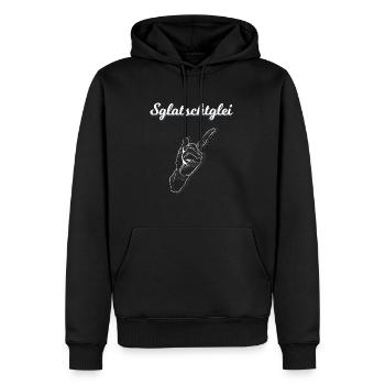 Sglatschtglei Bayrisch Schwäbisch Akzent witzig - Männer Premium Bio Hoodie - Schwarz - Vorne - Nico (187cm)