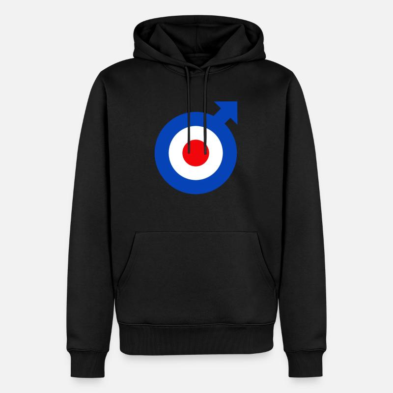 Emblemat modu - Ekologiczna męska bluza z kapturem Premium - czarny