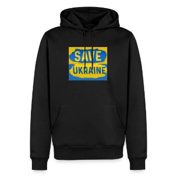 Ukraine - Men’s Premium Organic Hoodie - black - Front - Nico (187cm)
