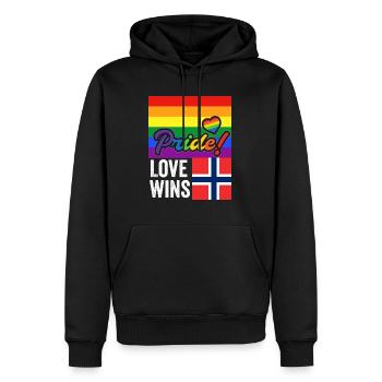 Oslo Stolz - Männer Premium Bio Hoodie - Schwarz - Vorne - Nico (187cm)