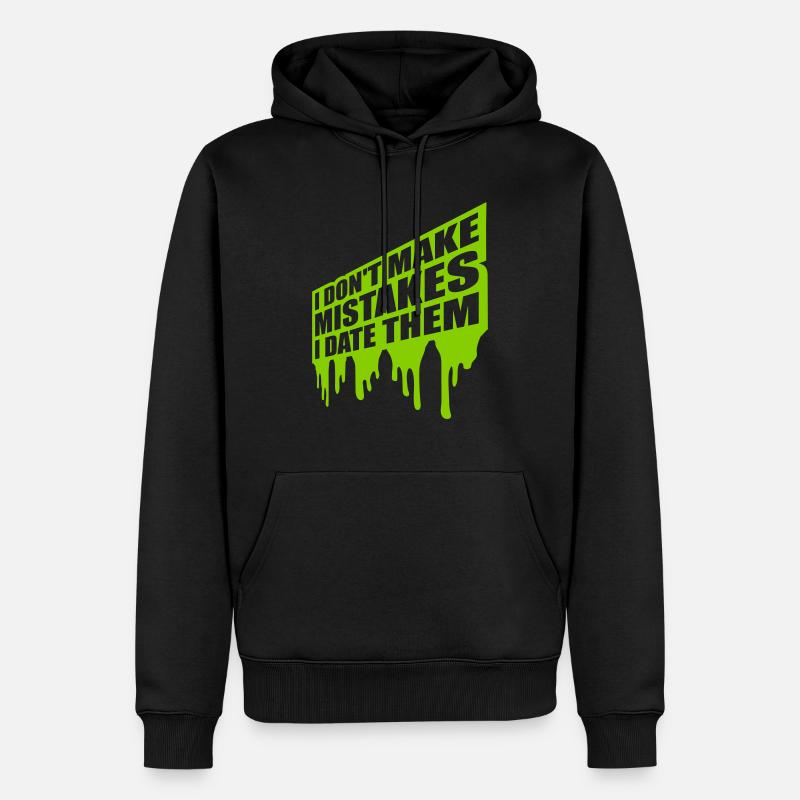 Date Mistakes Zitat Logo - Männer Premium Bio Hoodie - Schwarz