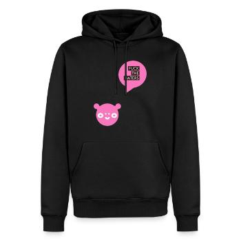 I HATE HATERS, Unzufrieden, Aggressiv, Abneigung, - Männer Premium Bio Hoodie - Schwarz - Vorne - Nico (187cm)