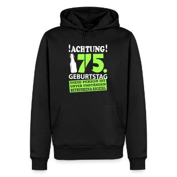 75 Geburtstag Besoffen Alkohol Jahre - Männer Premium Bio Hoodie - Schwarz - Vorne - Nico (187cm)