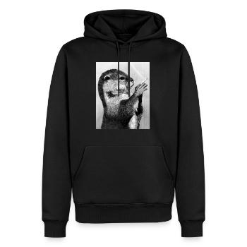 Loutre fumeuse - Sweat à capuche Premium bio Homme - noir - Devant - Nico (187cm)