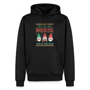 Merry Christmas, Christmas, Ugly Sweater, xmas - Men’s Premium Organic Hoodie - black - Front - Nico (187cm)