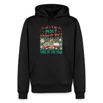 wonderful, christmas, weihnachten, ugly sweater - Männer Premium Bio Hoodie - Schwarz - Vorne - Nico (187cm)