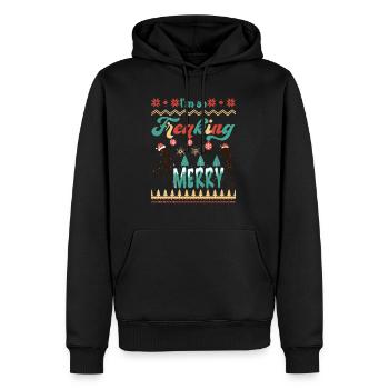 Merry Christmas, Christmas, Ugly Sweater, xmas - Men’s Premium Organic Hoodie - black - Front - Nico (187cm)