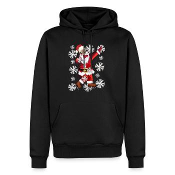 Santa Claus with cool glasses and skates - Men’s Premium Organic Hoodie - black - Front - Nico (187cm)