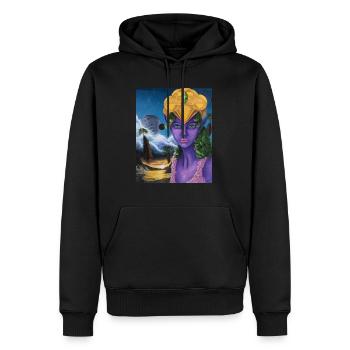 DS - Krya - Sweat à capuche Premium bio Homme - noir - Devant - Nico (187cm)