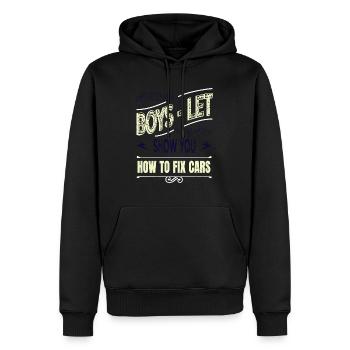 birthday gift idea aircraft mechanic - Männer Premium Bio Hoodie - Schwarz - Vorne - Nico (187cm)