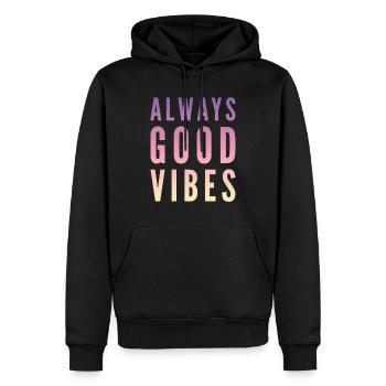 Good vibes - Männer Premium Bio Hoodie - Schwarz - Vorne - Nico (187cm)