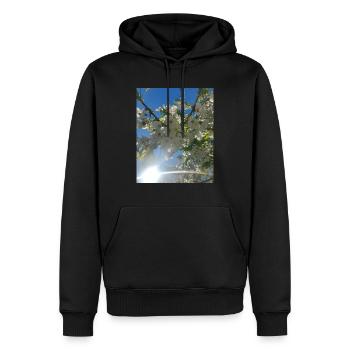 Kirschblüten - Männer Premium Bio Hoodie - Schwarz - Vorne - Nico (187cm)