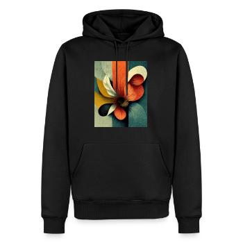 Flower bauhaus Style Vintage - Sweat à capuche Premium bio Homme - noir - Devant - Nico (187cm)