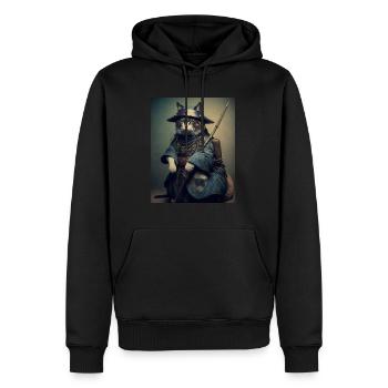 Chatmurai 4 - Männer Premium Bio Hoodie - Schwarz - Vorne - Nico (187cm)