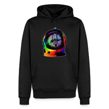 CosmosDog - Men’s Premium Organic Hoodie - black - Front - Nico (187cm)
