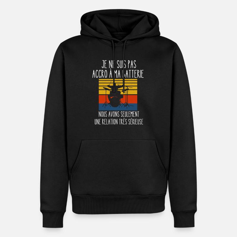 accro à ma batterie - Sweat à capuche Premium bio Homme - noir
