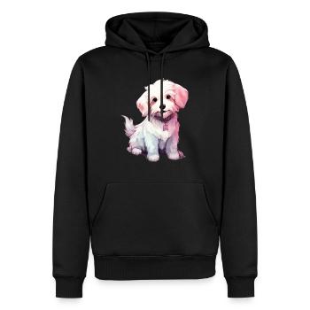 Doux art maltais - Sweat à capuche Premium bio Homme - noir - Devant - Nico (187cm)